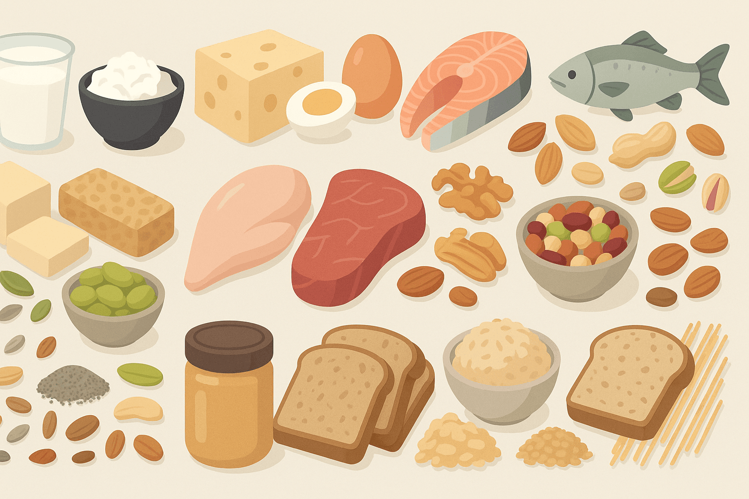 Een lijstje met eiwitrijke producten