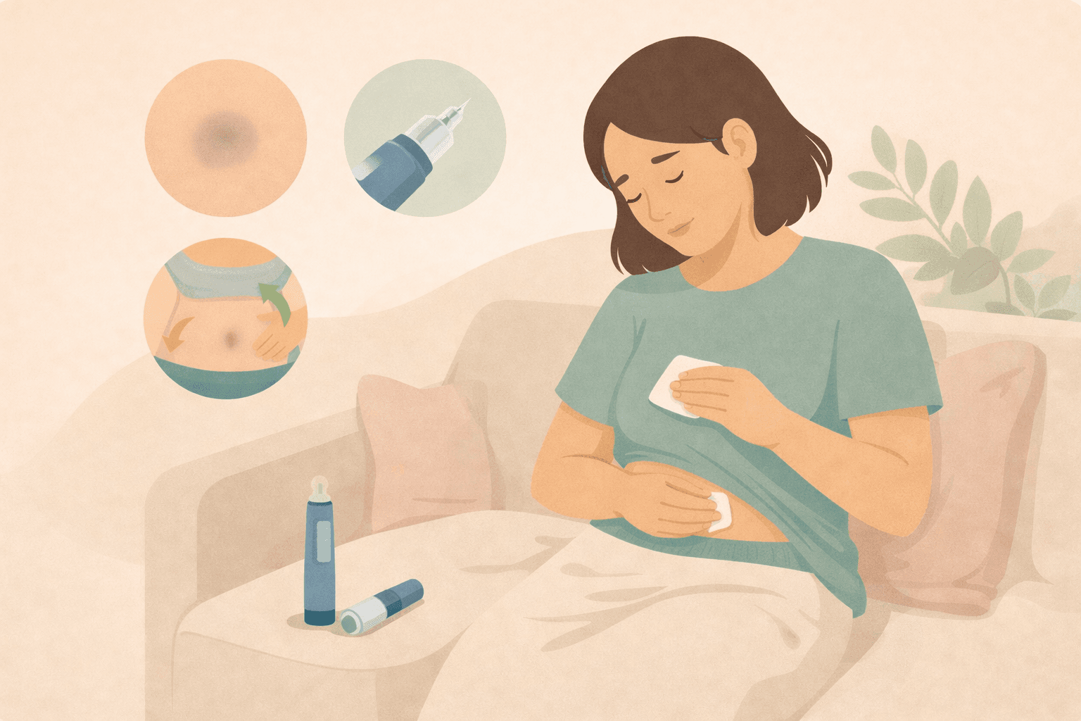 Blauwe plek na het injecteren van GLP-1 medicatie